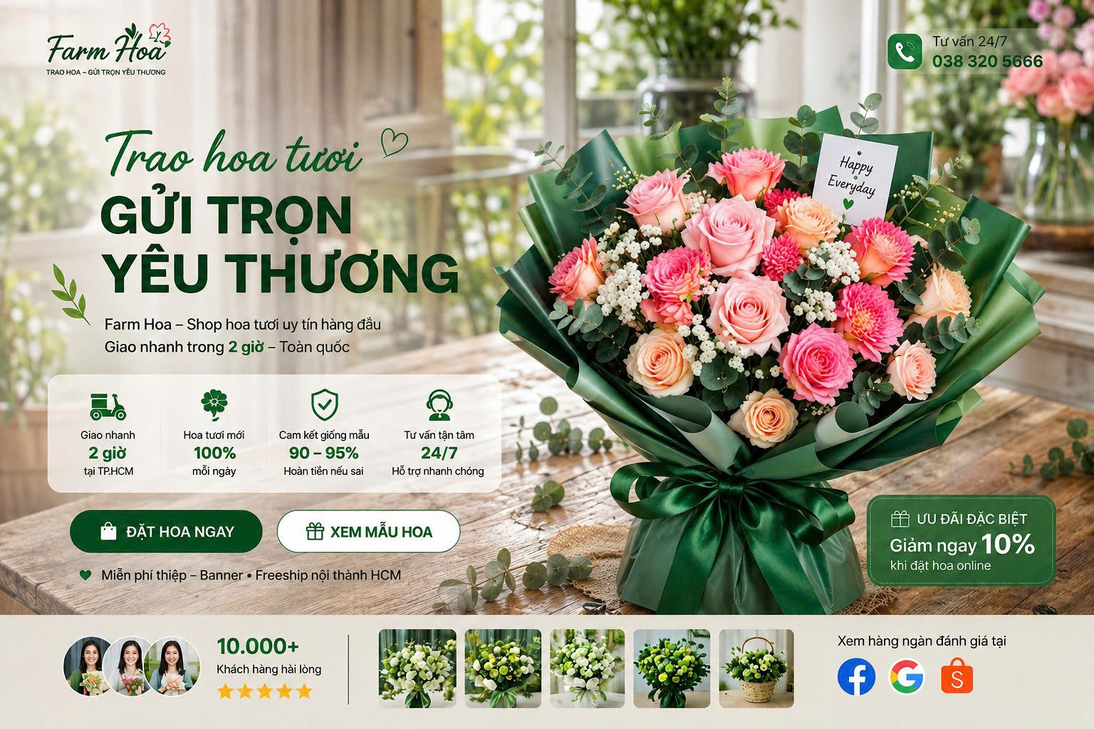 TIỆM HOA TƯƠI GẦN ĐÂY VỚI DỊCH VỤ GIAO HOA NHANH 60 PHÚT